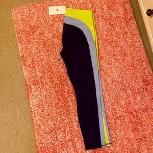 Fabletics High-Waisted Motion365 Stripe 7/8 Leggings, Size L